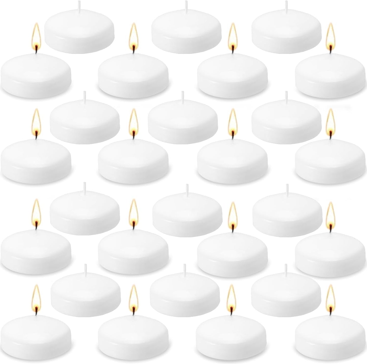 72 Pack 2-Inch Floating Candles - Perfect for Weddings and Events - White