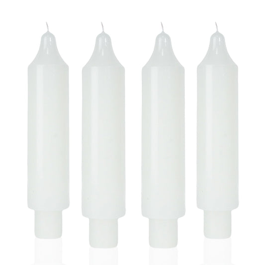 MAITREYA White Candlesticks Short Taper Candle Dripless Dinner Candle for Wedding Party Decoration Home Dinner,6.5inch,4 Pack