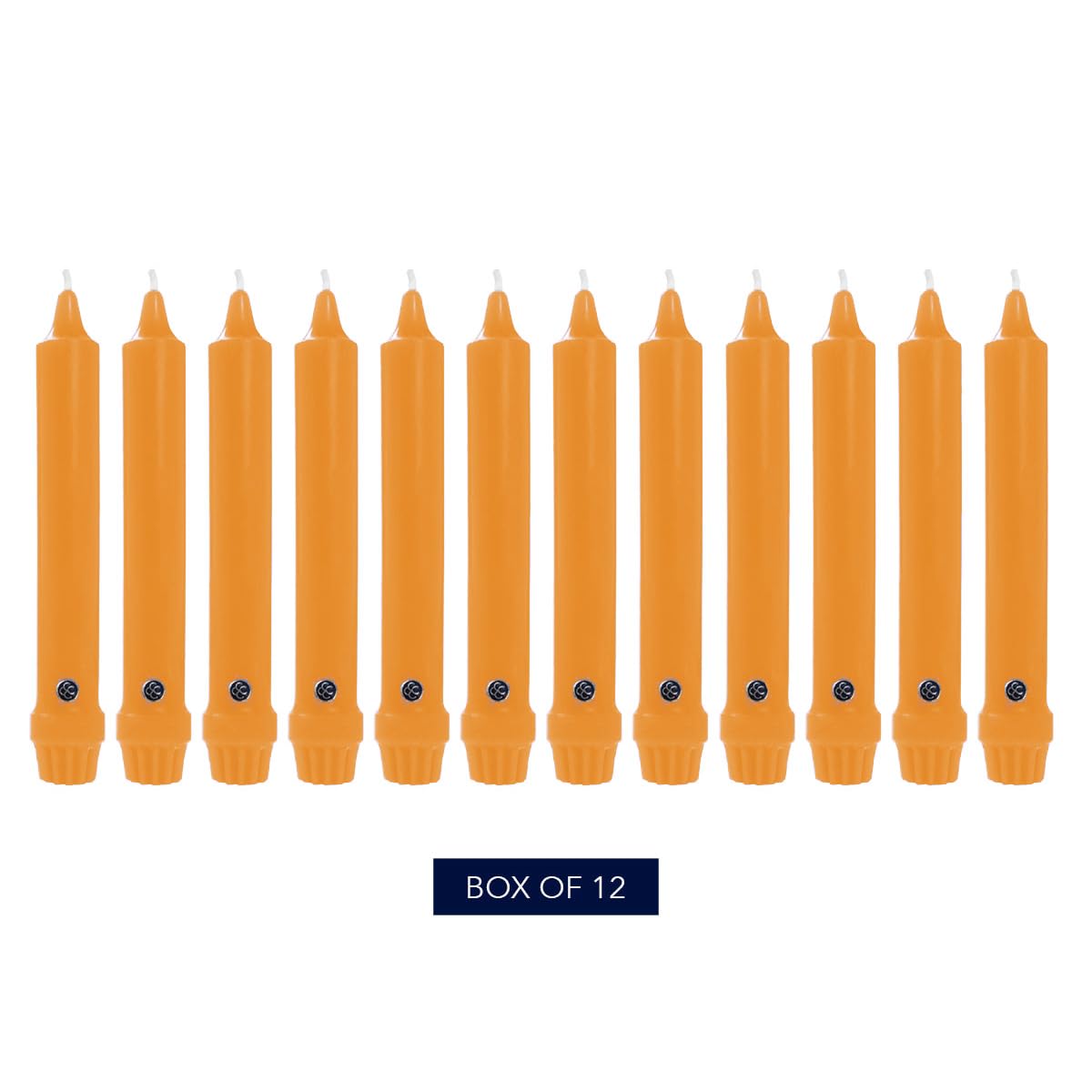 Colonial Candle Unscented Taper Candle, Classic Collection, Caramel, 8 in, Pack of 12 - Up to 6 Hours Burn