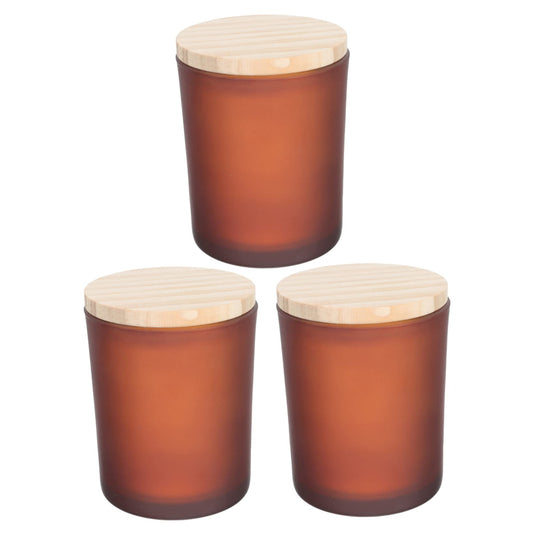 PRETYZOOM 3sets Candle Jar Lid Glass Candle Cup Holder Scented Candleholder for Dining Table Centerpiece Decor