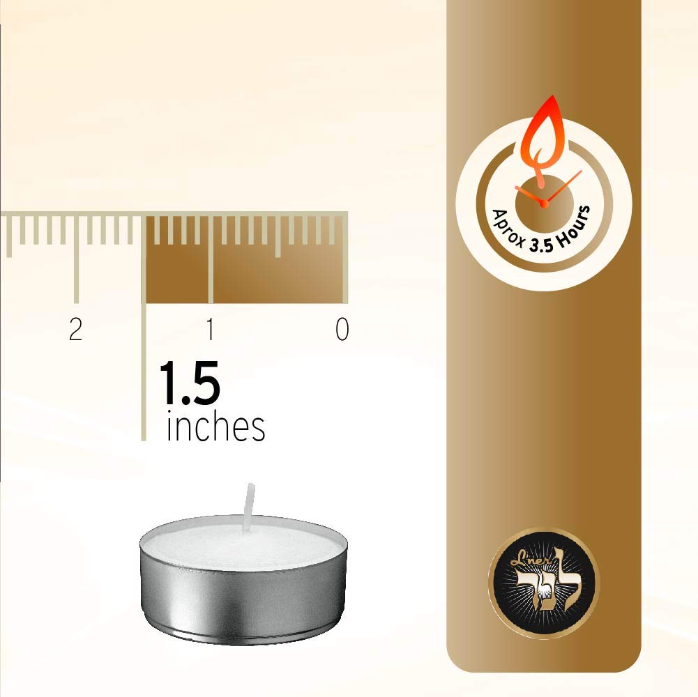L'ner Tea Light Candles – Set of 100 Unscented Tea Lights – Burns Aprx. 4 Hours – Party & Ambience Candles – Restaurant Decorations
