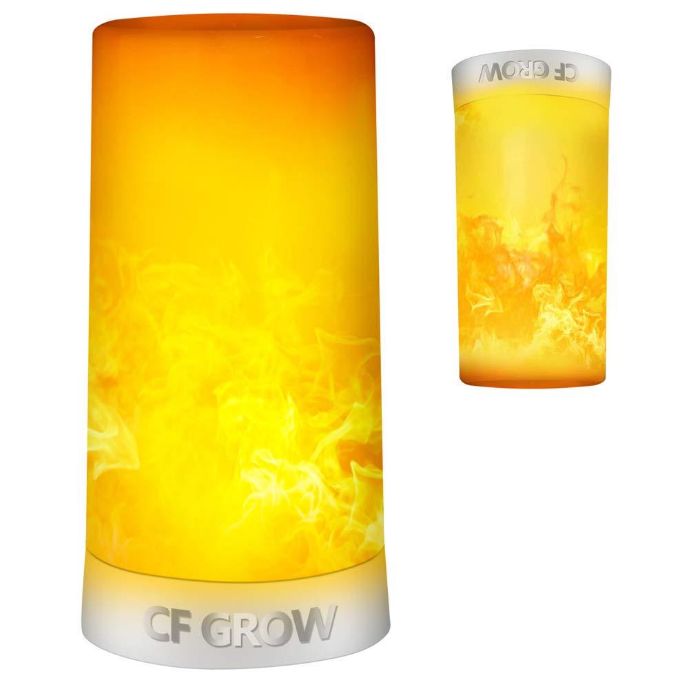 LED Flame Effect Light, USB Rechargeable Flame Candle Waterproof Dimmable 4 Modes Lantern with Gravity Sensing Effect & Magnetic Base, for Halloween, Room, Party, Bar Decor