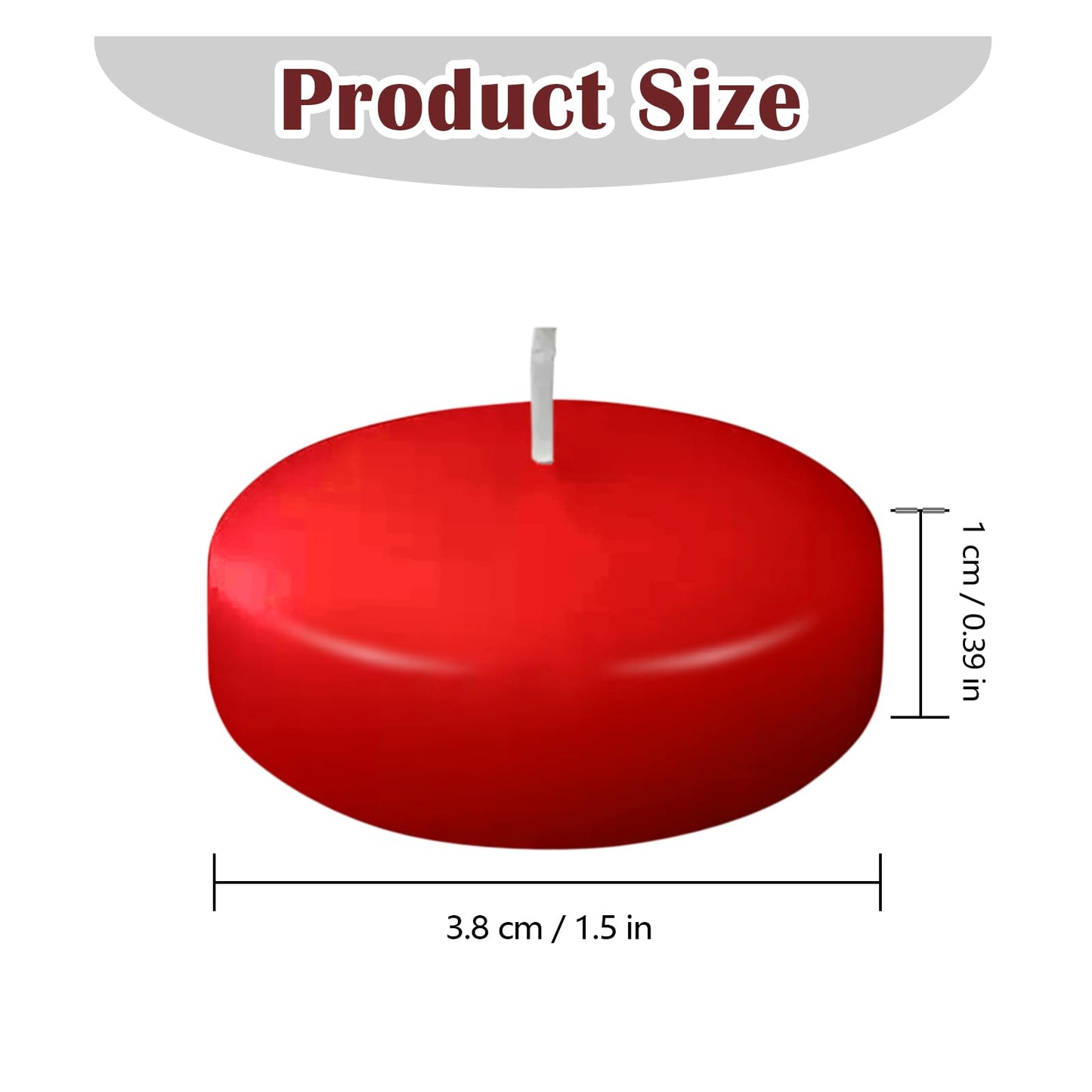 20 Pcs Floating Candles Centerpieces, 1.5 Inch Unscented Floating Candles, Warm Tealights Candles for Wedding, Night, Christmas, Valentine's Day,Home Decor and Party Decoration (Red 20pcs)