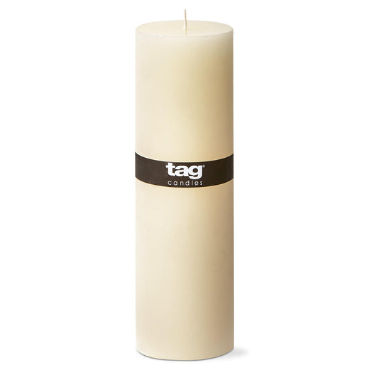 TAG Chapel 3X10 Ivory Pillar Paraffin Wax Candle Unscented Drip-Free Long Burning 145 Hours for Home Decor Wedding Parties 3x10 Ivory