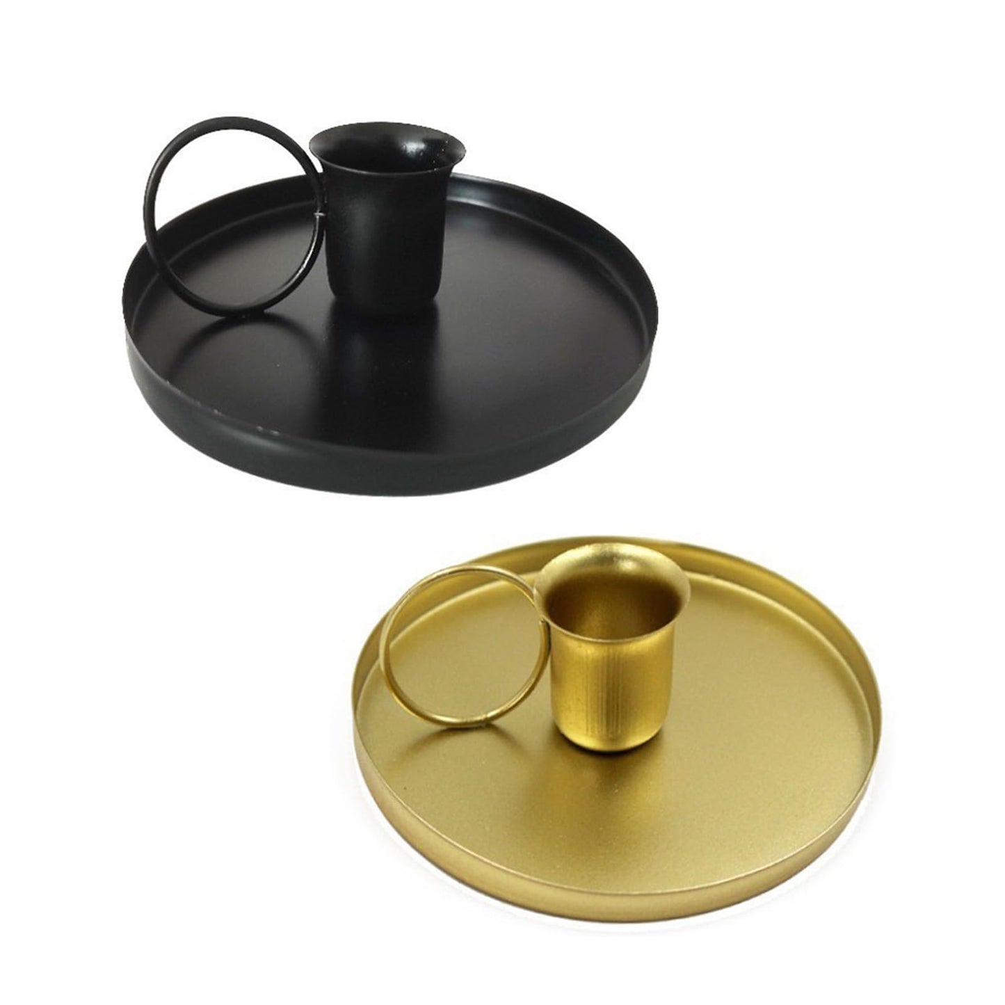 Iron Holder with Handle Elegant Metal Taper Candlestick for Wedding Christmas Table Centerpieces Stand Holder with Handle