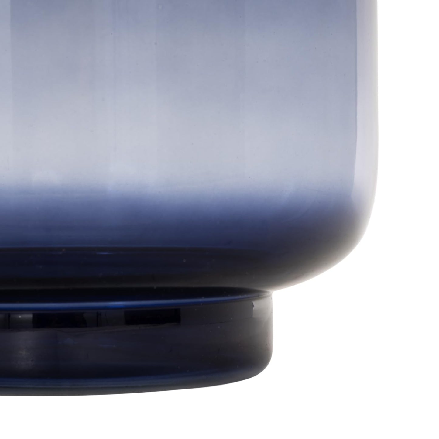 Deco 79 Glass Room Hurricane Lamp Tinted Wide Hurricane Candle Holder with Elevated Base, Table Centerpiece Lamp 7" x 7" x 8", Blue