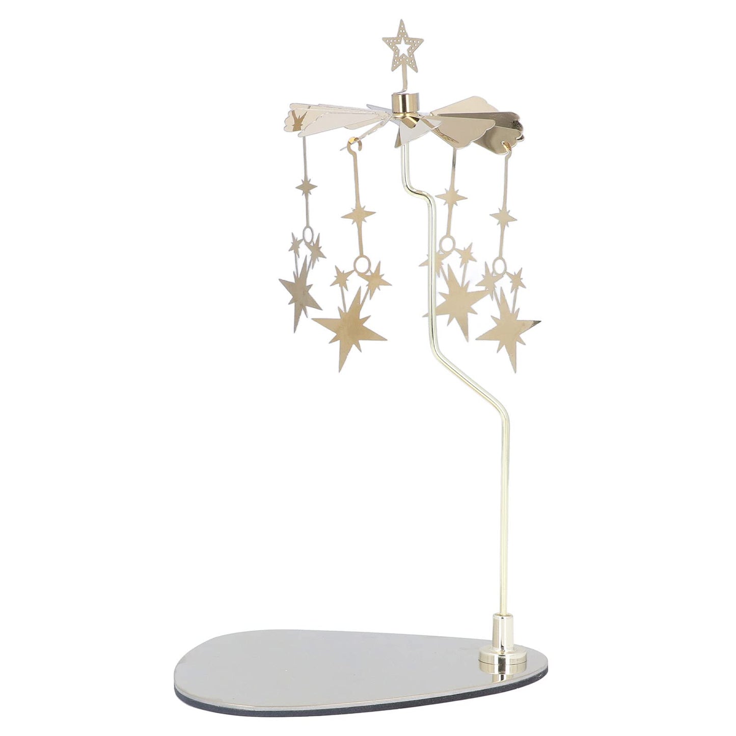Candle Holder Round Triangle, Metal Wind Candlestick Carousel Candle Tea Light Holder for Home Decoration for Mom Women Wife (Gold Star (No Candle Cup))