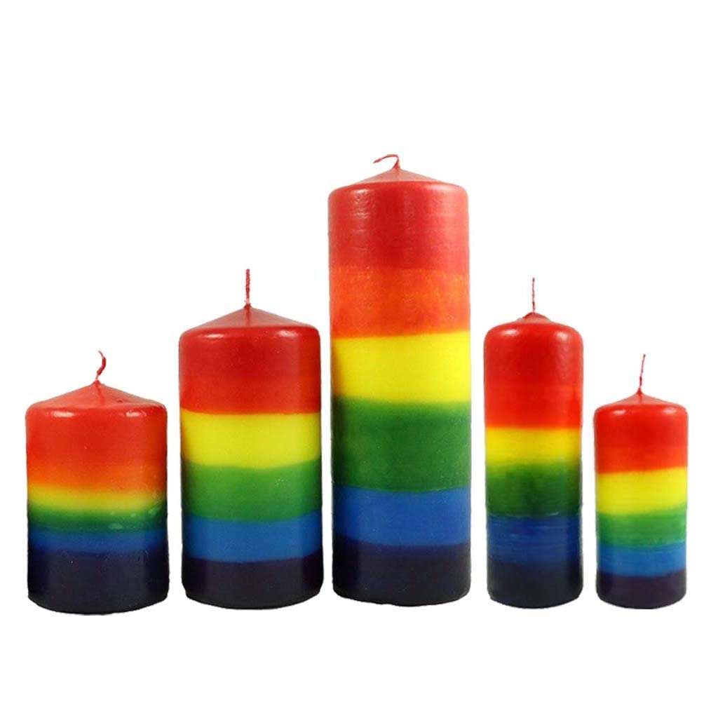 Candlestock Handmade Dripless Rainbow Pillar Candle Sets - 2 Inch and 3 Inch Diameter Pillar Candles (2x4 Pair)