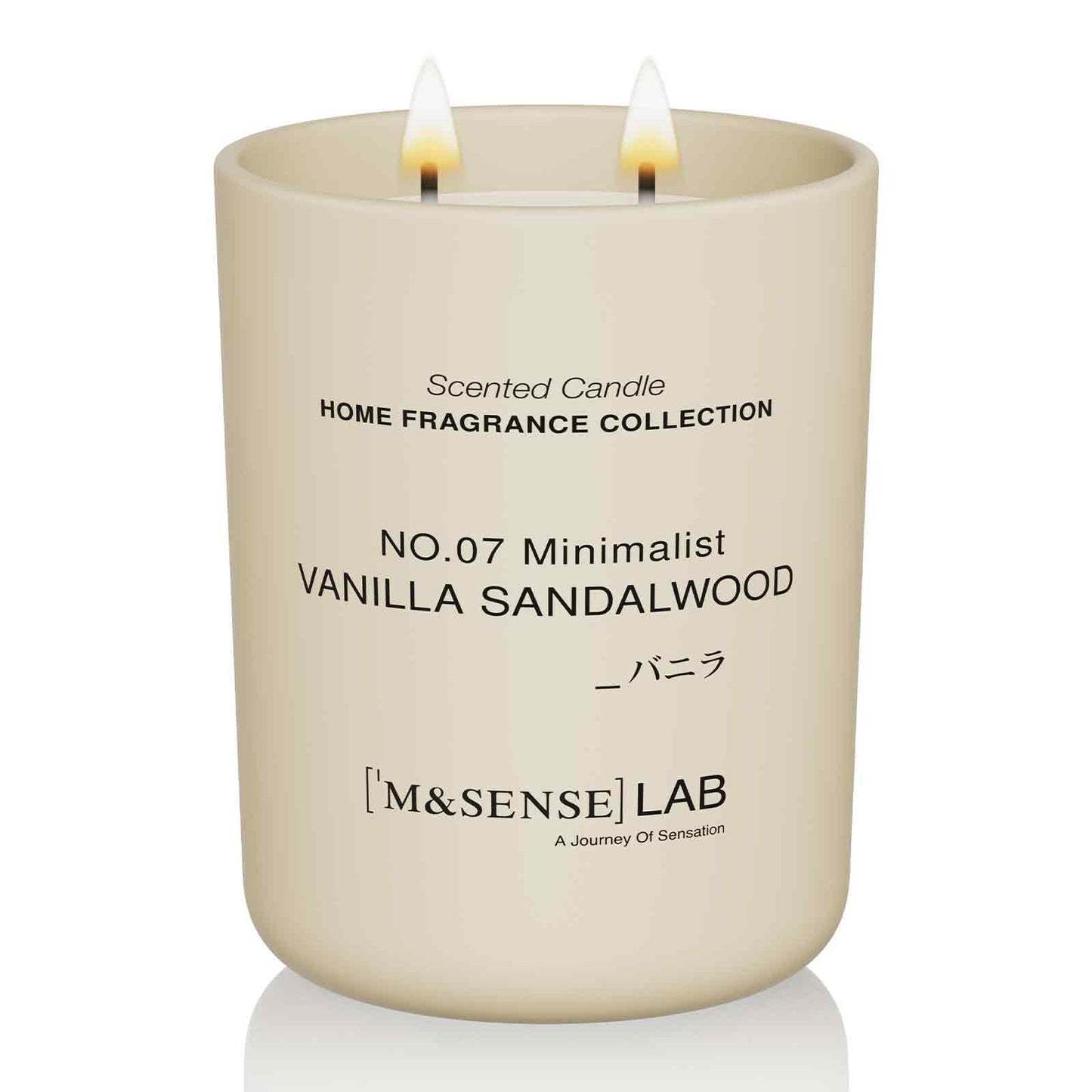 M&SENSE Natural Soy Large Candle| Vanilla Sandalwood | 16.6 oz, 95H Burn | Mini Spring Scented Candles for Relaxation, Meditation, Home Décor | for Bedroom, Office, Party