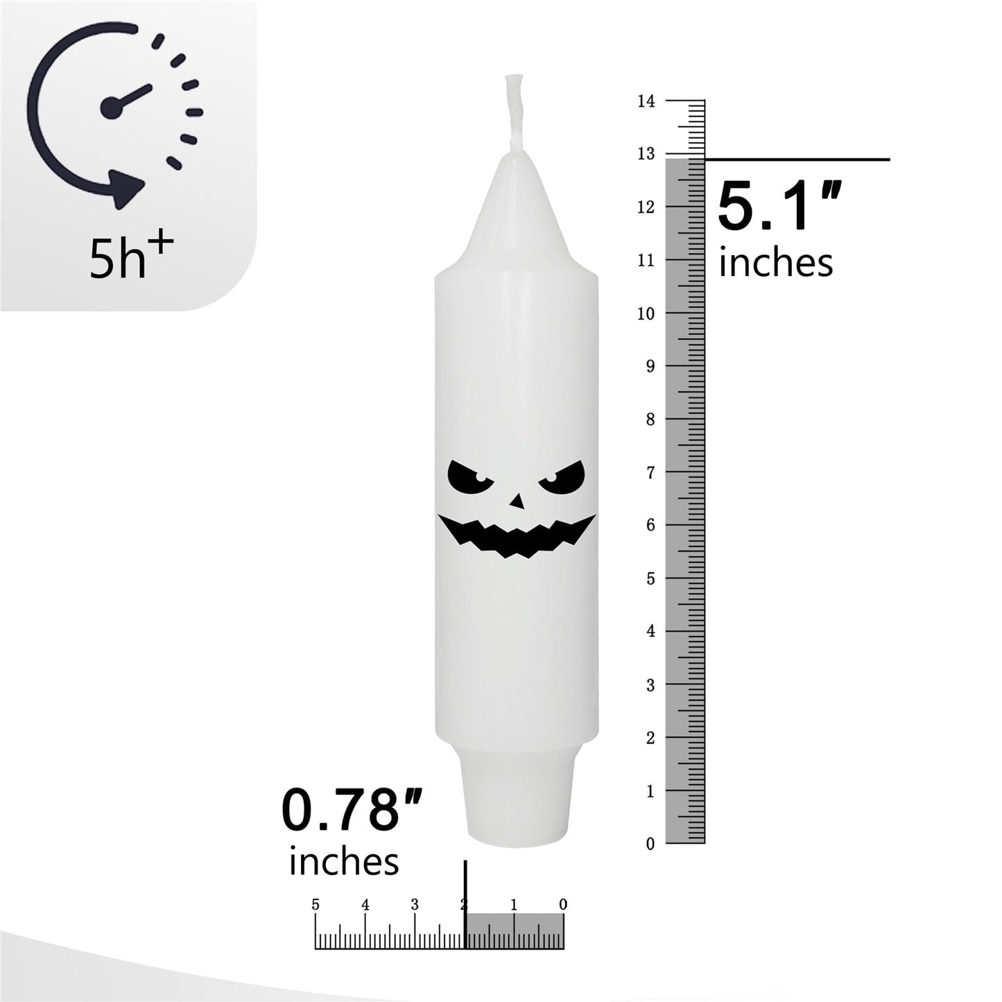 Spooky Taper Candles Halloween Candlesticks - 5 Inch White Candle Sticks Dripless Fat Candles with Eyes - Fall Table Centerpiece Haunted House Party Decorations Wedding Home Decor