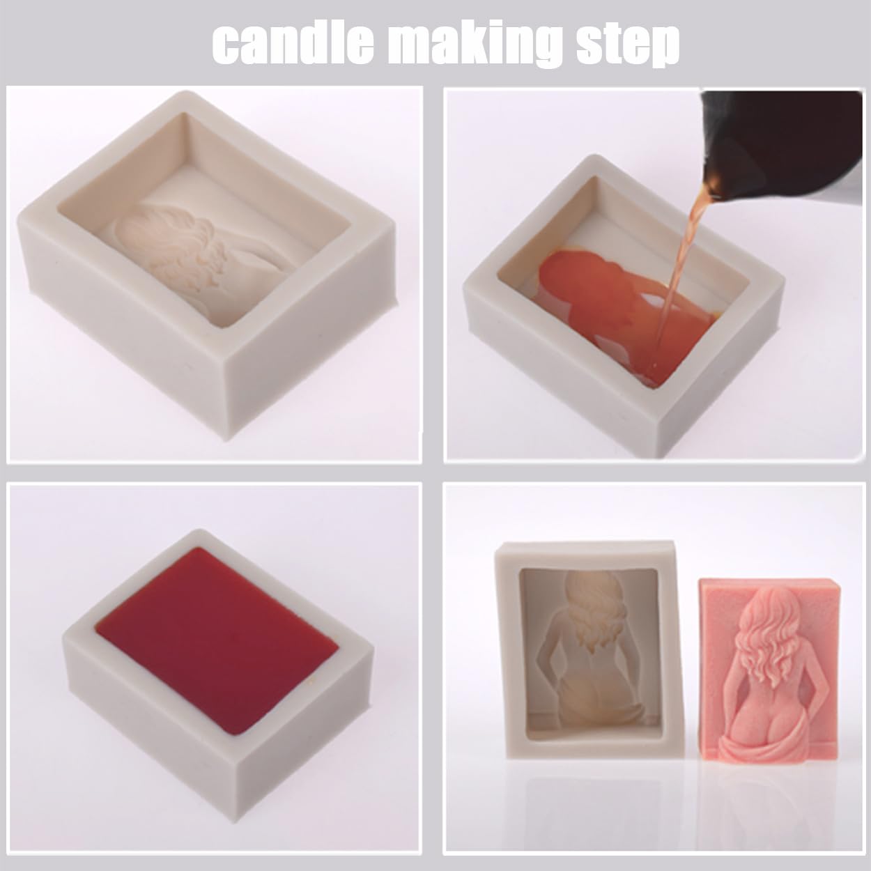 Sunch Craft Silicone Soap Mold Sexy Lady Back Candle Mould Chocolate Resin Mold Soap Making Mold (C)