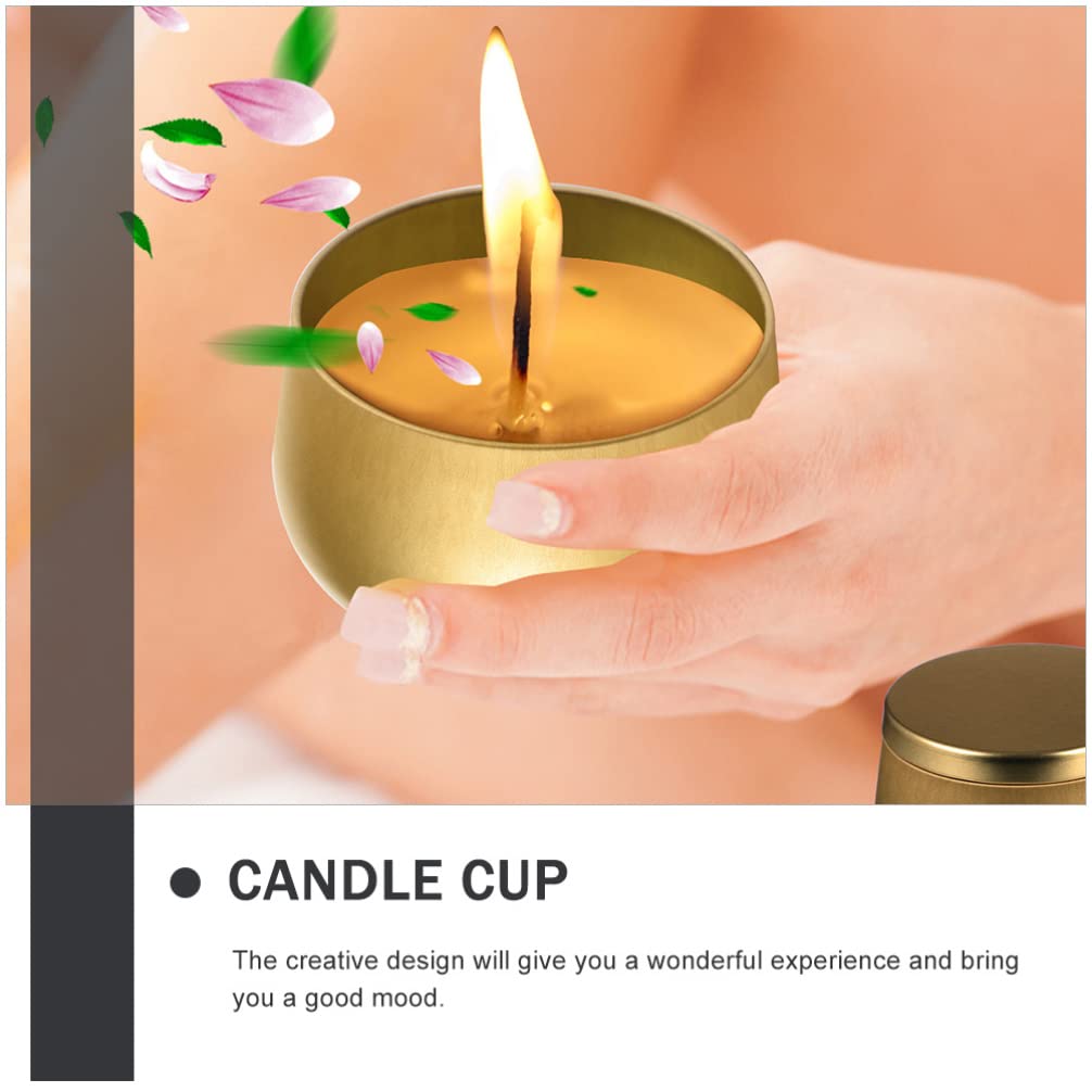 Beavorty 6pcs Decorative Tinplate Candle Cups Sealed Aromatherapy Holders for Home Decor and Crafting