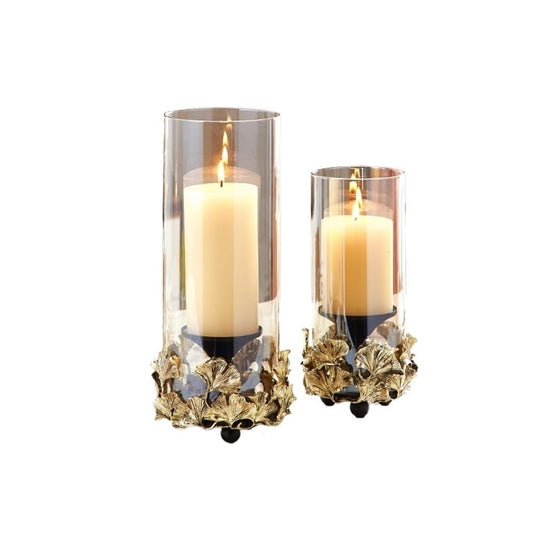 Candlestick Holders 2 Pcs Glass Candle Holders Vintage Metal Candle Decorative Ornaments Candle Holders