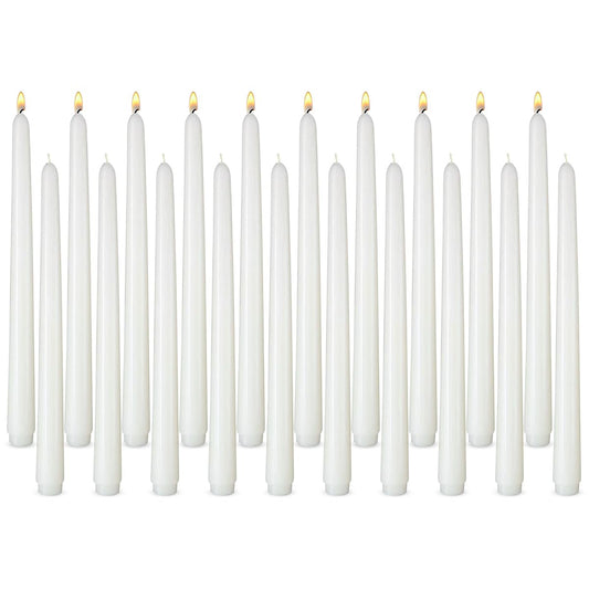 20 Pcs White Taper Candles for Home Decoration, 10×7/8 Inch Thin Candlesticks, Great for Wedding Dinner Party and Emergency
