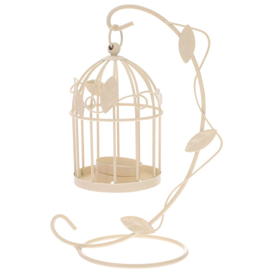 Uonlytech Birdcage Candlestick Vintage Candle Holder with Hanging Cage Design 3.93X3.93X8.66In Metal Table Decoration for Home Wedding Party Indoor Outdoor