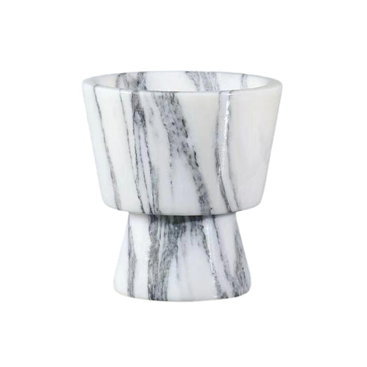 Marble Candle Holder 3’’ Grey-White Scented Container Reusable for Home Decor, Meditation, Party or Dining Table Centerpiece