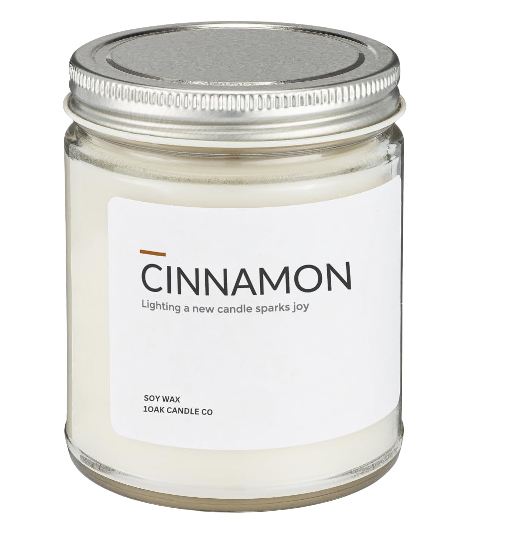 1OAK Cinnamon Candle - Soy Wax Scented Candles - Soy Candles for Home Scented - Long Burning Premium - Hand-Poured (7oz.)