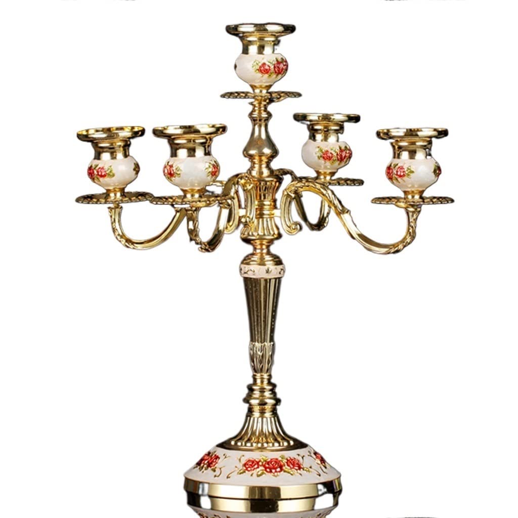WAOCEO Candlestick Holders European Candle Holder Creative Alloy Candle Holder Retro Home Decoration Romantic Wedding Candle Light Dinner Candle Holder Candle Holders(Color:B)