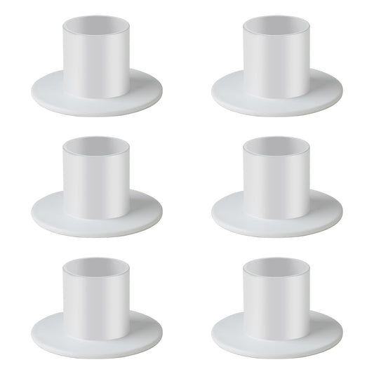 kehail Metal Taper Candle Holders Set - 2"×1" Elegant Candlestick Centerpieces for Table Decor, Wedding, Anniversary, Dinner Party (6, White)