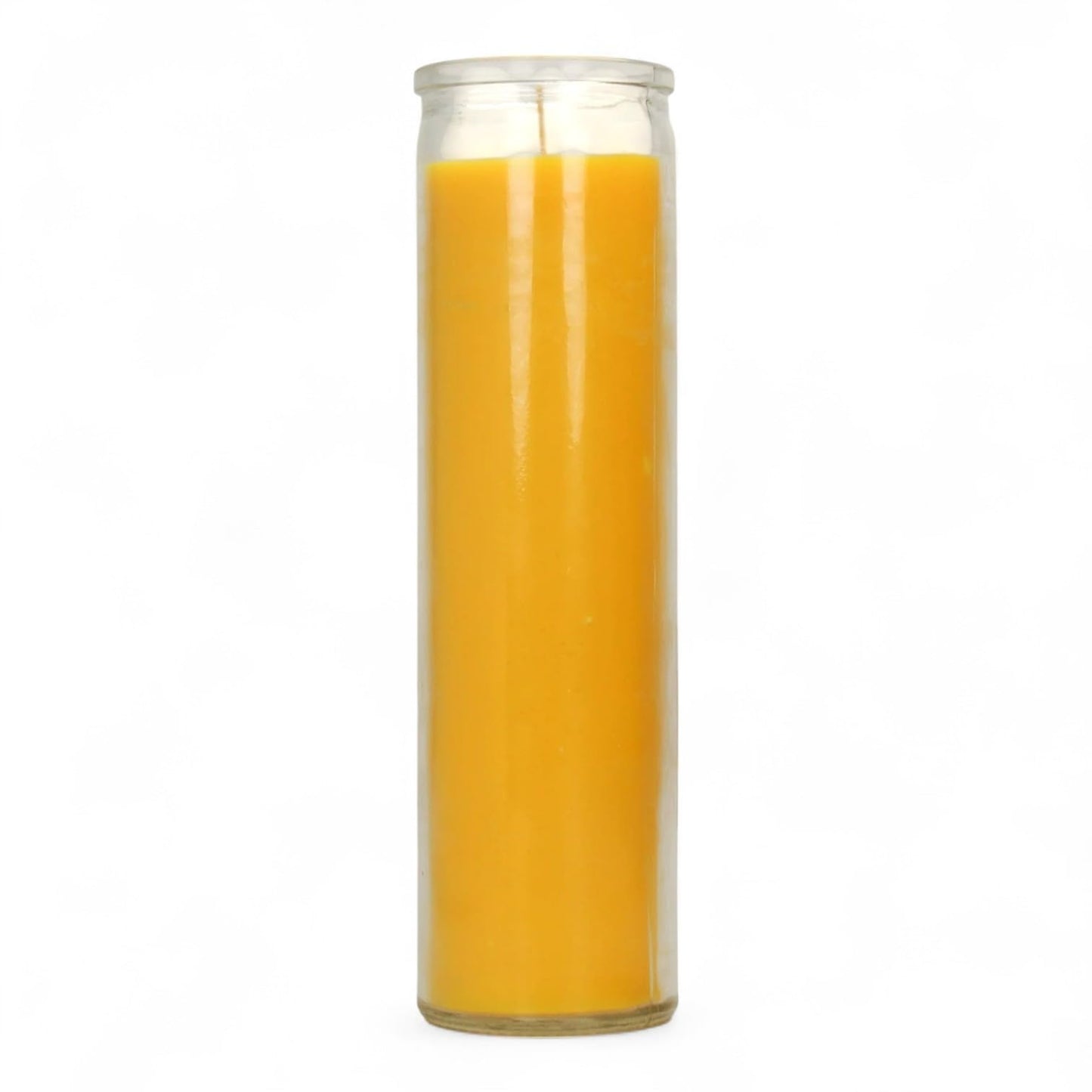 Prayer Candle 7 Day Yellow 8" Vela de Color Amarillo Unscented Pillar Candle in Glass
