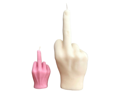 Big Fuck You Candle, Large Middle Finger Candle, Hand Gesture Candle, Homemade soy candle, Candle Gift, Funny candle, Scented candle (Beige, UNSCENTED)