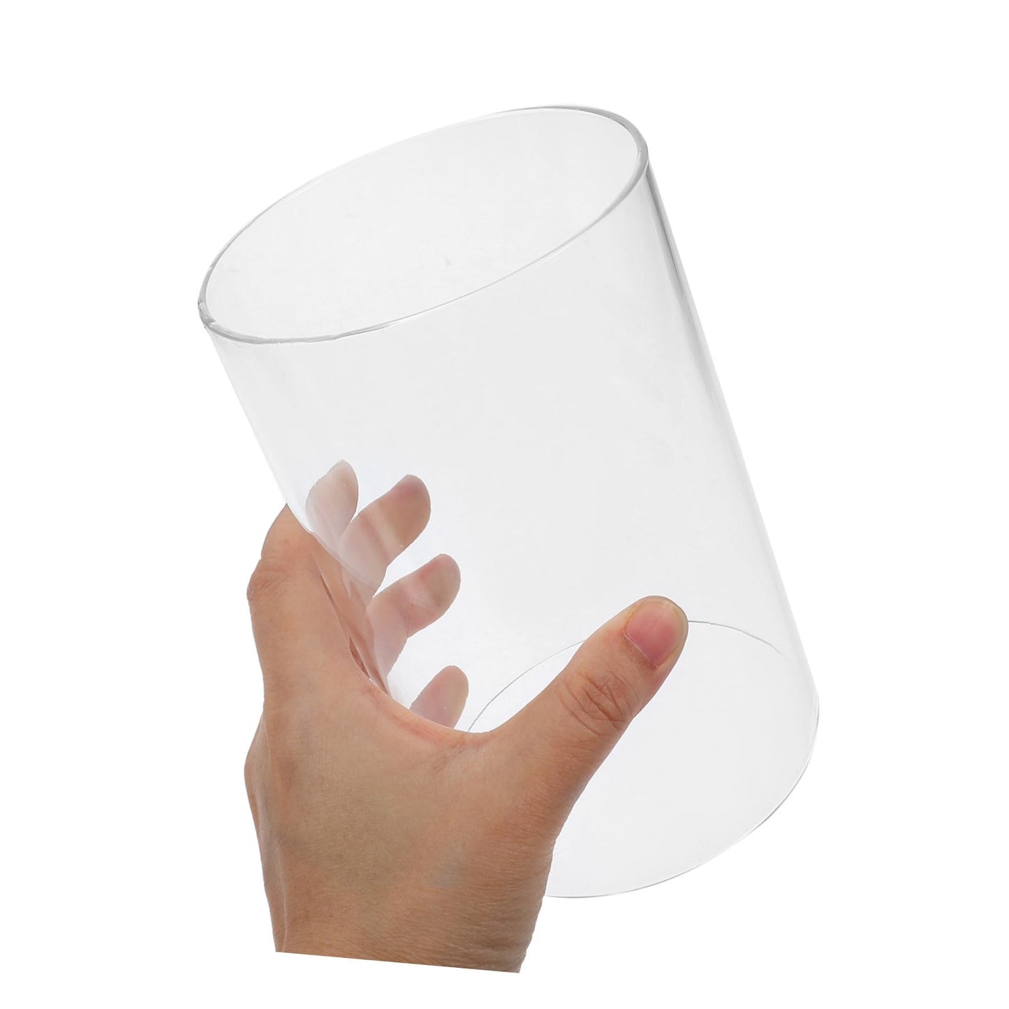 SAFIGLE Glass Candle Holder Windproof Shade 2Pcs Glass Cylinder Cover 10X15Cm Household Pillar Candle Cover for Indoor Outdoor Use
