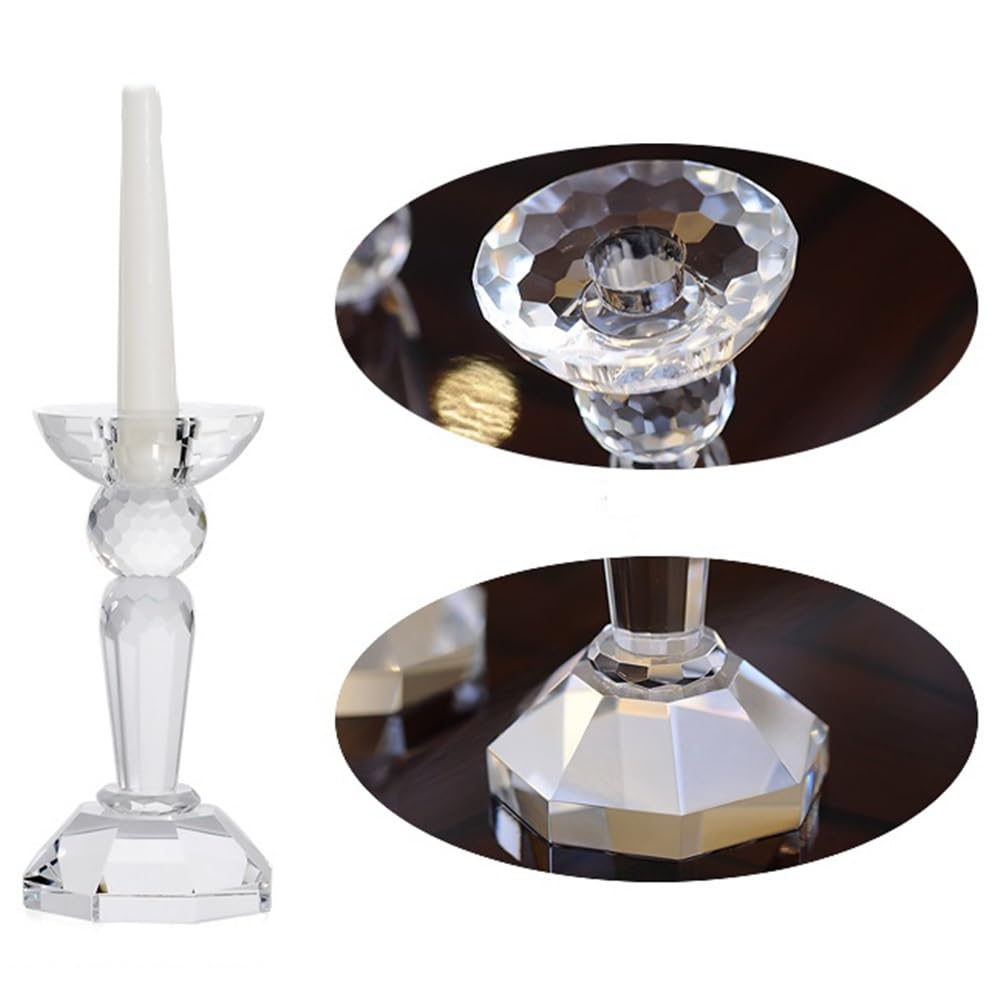 Candle Holders Creative Crystal Candle Holder, Elegant Candle Holder, Centerpiece for Weddings, Churches, Halloween, Dining and Home Decoration Decorative Candlestick(Small)