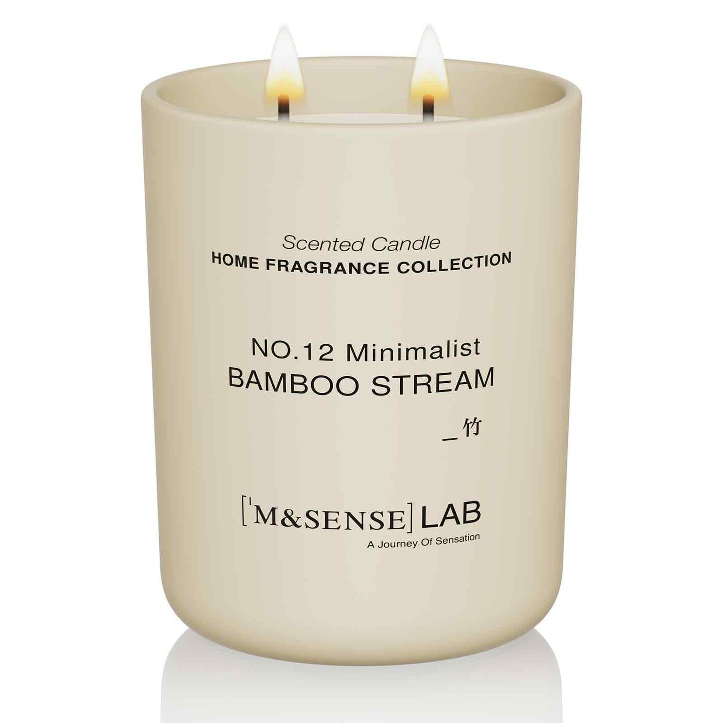 M&SENSE Natural Soy Large Candle| Bamboo Stream | 16.6 oz, 95H Burn | Mini Spring Scented Candles for Relaxation, Meditation, Home Décor | for Bedroom, Office, Party