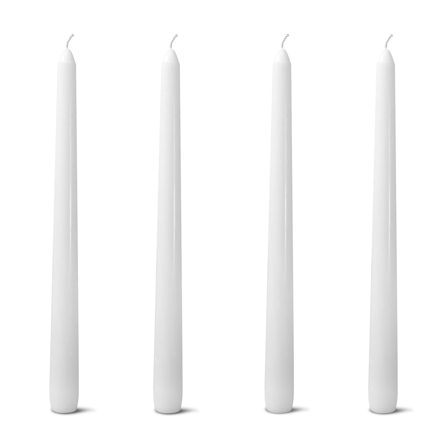 CANDLESEE 4 Pack White Taper Candles丨Taper Candles 10 Inch Dripless丨Unscented & Smokeless Candlesticks Bulk丨7-8 Hours Long Burning Tall Candles丨Ideal for Christmas Weddings Parties Dinner