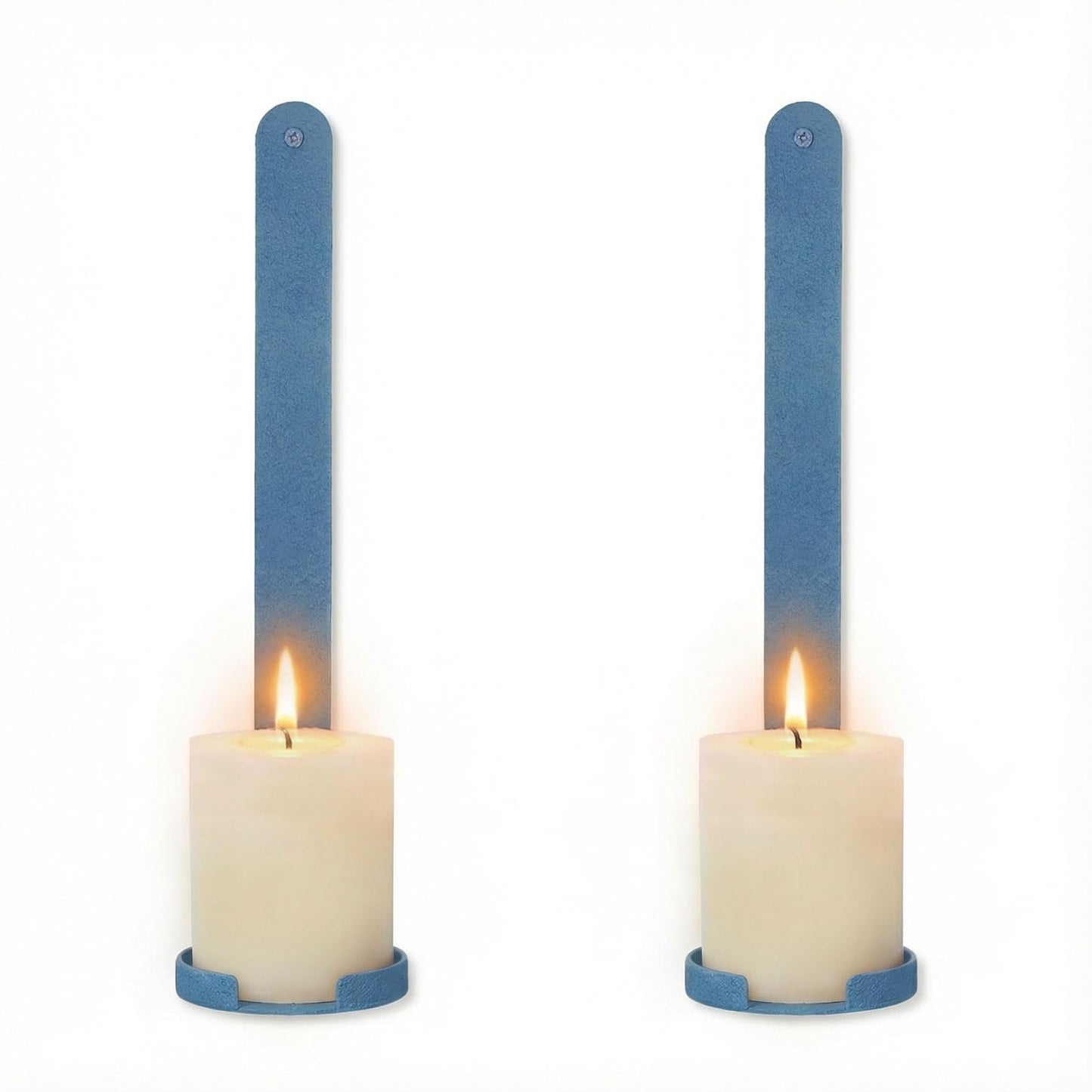 AimtoHome Blue Wall Candle Sconces Set of 2, Cast Iron Wall Mounted Candle Holders, Multi-Purpose Farmhouse & Minimalist Modern Decor for Living Room, Hallway