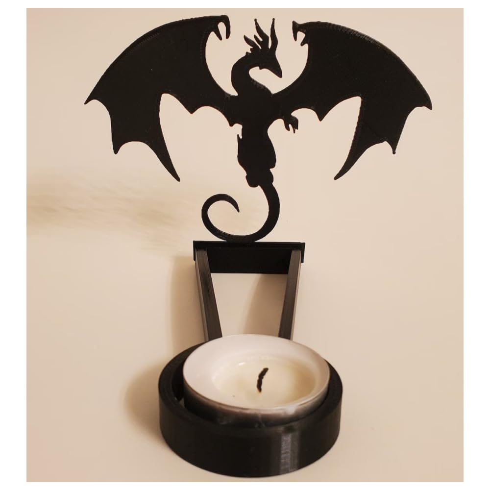 vrsquer Halloween Funny Shadow Stand Candle Holder Table Décor Candle Jars with Witch Skeleton Bat Monster Wolf Cat Pumpkin Table Centerpieces 1pc (color10)