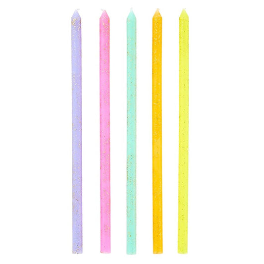 Slant Collections 16-Count Birthday Candles Colorful Cake Candle Pack, 5.5" Tall, Hooray