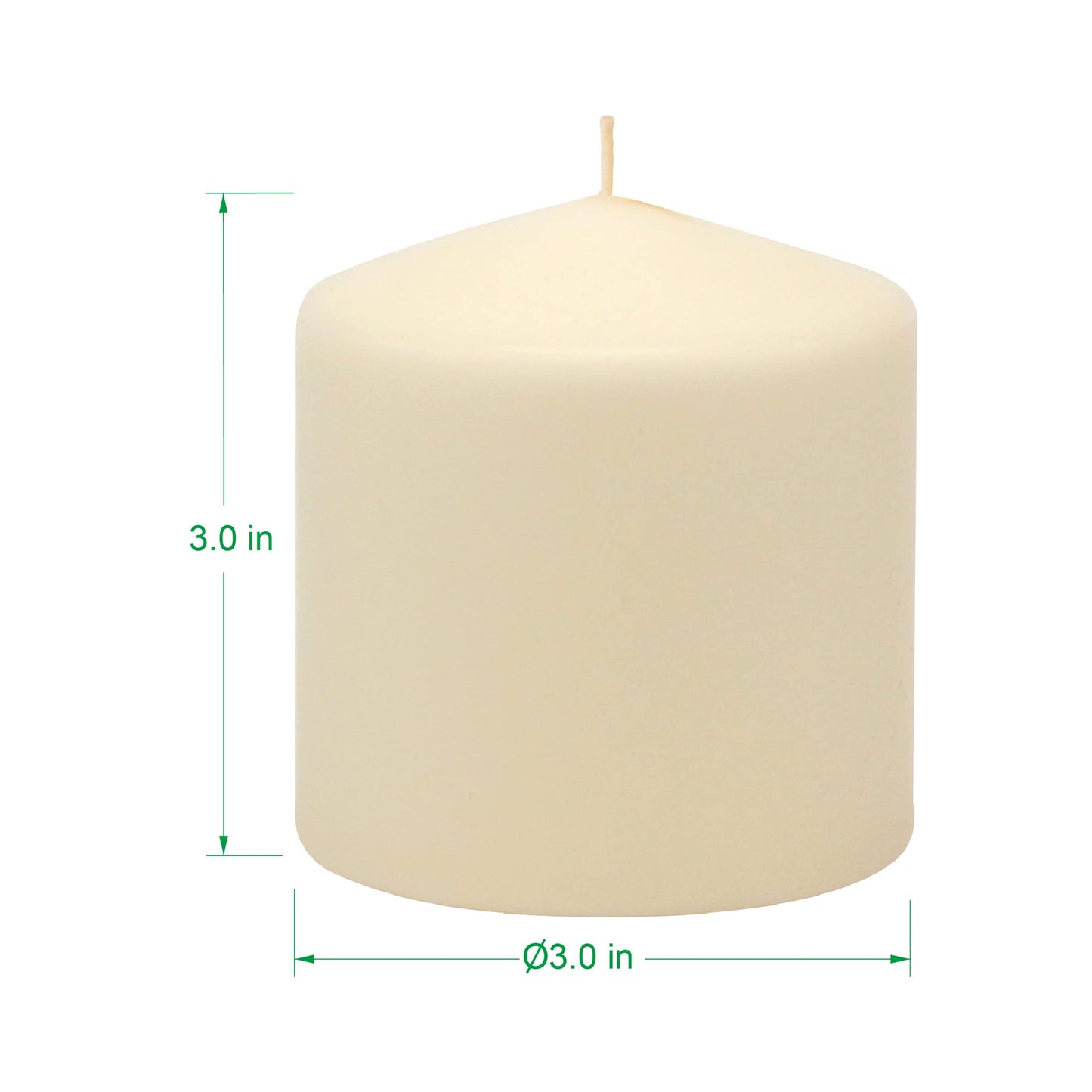 Stonebriar Unscented Pillar Candles – 18 Hour Burn Time, Long-Lasting Wax Candles for Weddings, Holidays, Home Décor & Special Events, Pack of 6, Ivory, 3" x 3"