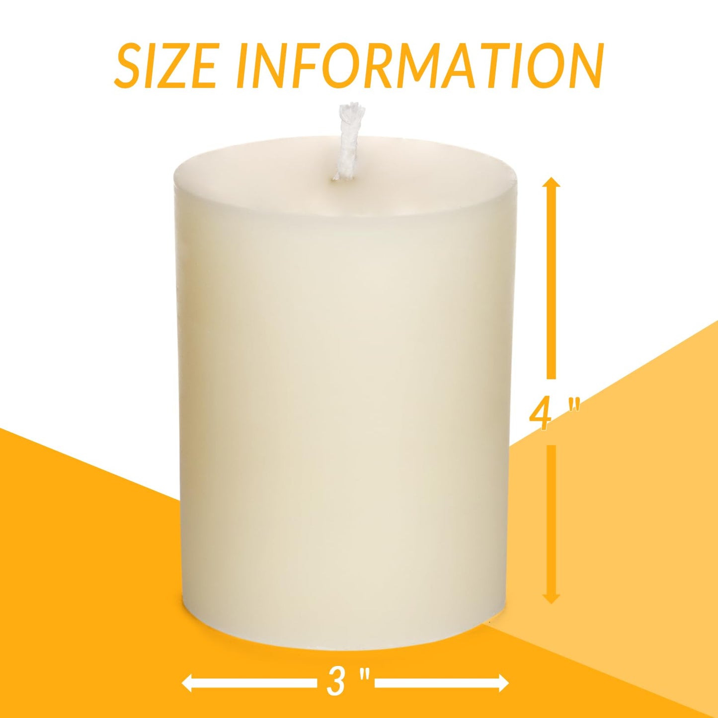 JONERAY Beeswax Pillar Candles 3x4 Inch, Pure Natural Beeswax Candles - Unscented, 40 Hour Burn Time,Hand-Poured (Ivory)