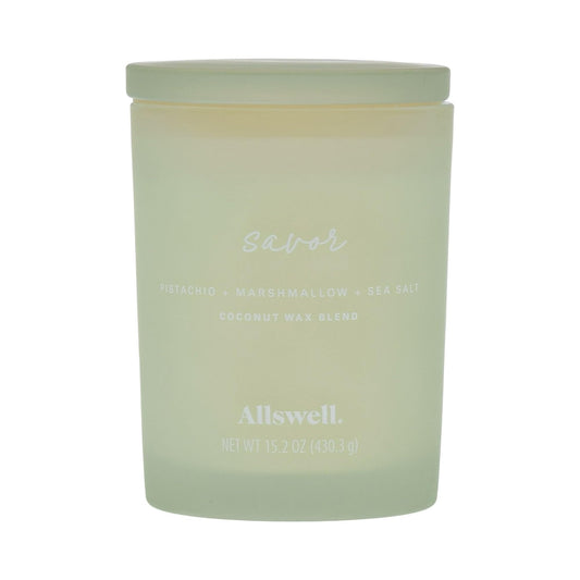 Scented 2-Wick 15oz Spa Jar Candle (Savor (Pistachio + Marshmallow + Sea Salt))