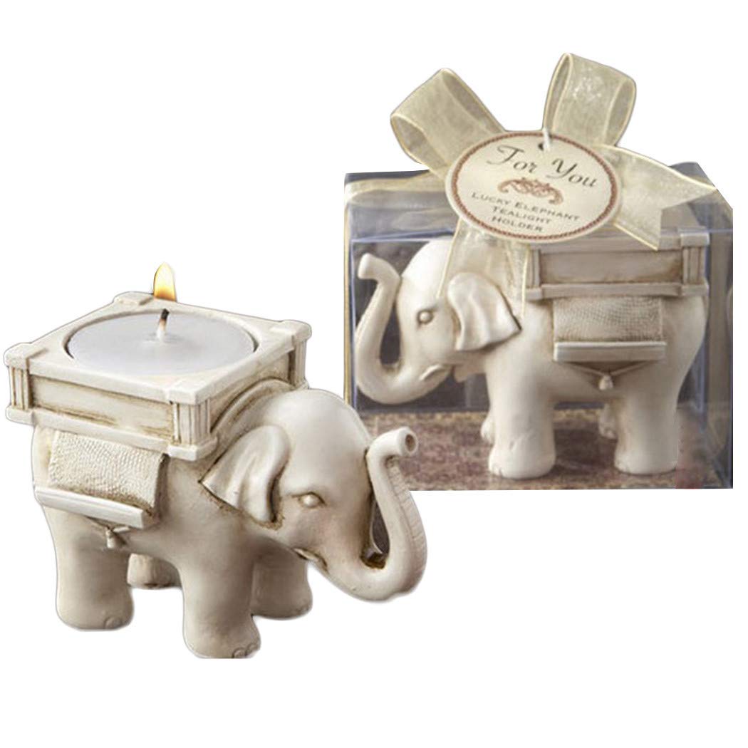 Scented Candle Holder Candleholders for Votive Birthday Candles Tea Light Holders Set 2 Pack Elephant Design