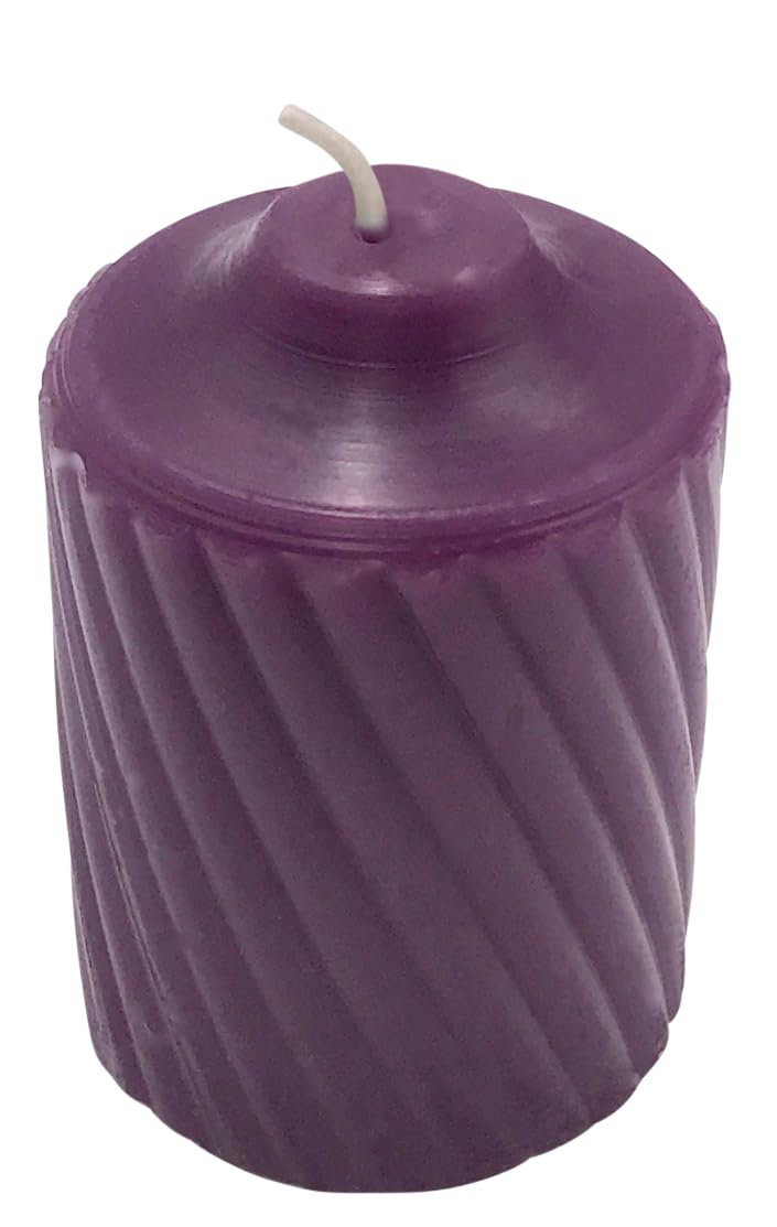 Generic 15 Hour Lightly Scented Votive Candles with a Textured Surface 19 Candles Per Box Made in The USA (Purple/Plumeria Scent)