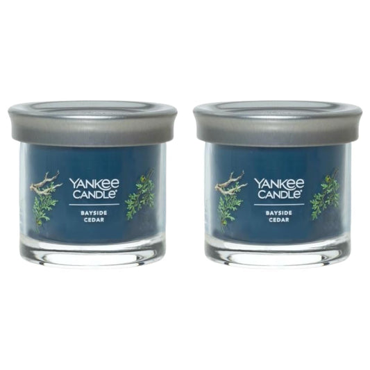 Yankee Candle Small Tumbler Scented Single Wick Jar Candle, Bayside Cedar, Over 20 Hours of Burn Time, 4.3 Ounce (Pack of 2)