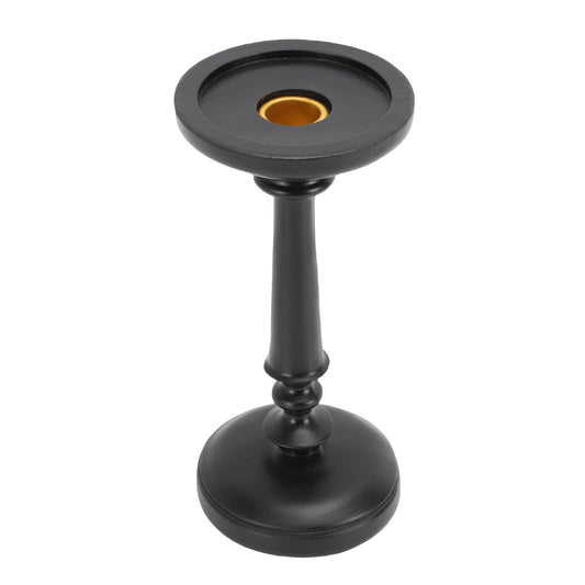 Matte Black Candle Holders, Resin Candlestick Stand for Wedding, Dinning, Party, Vintage Modern Decorative Centerpiece for Table Mantel Housewarming Gift