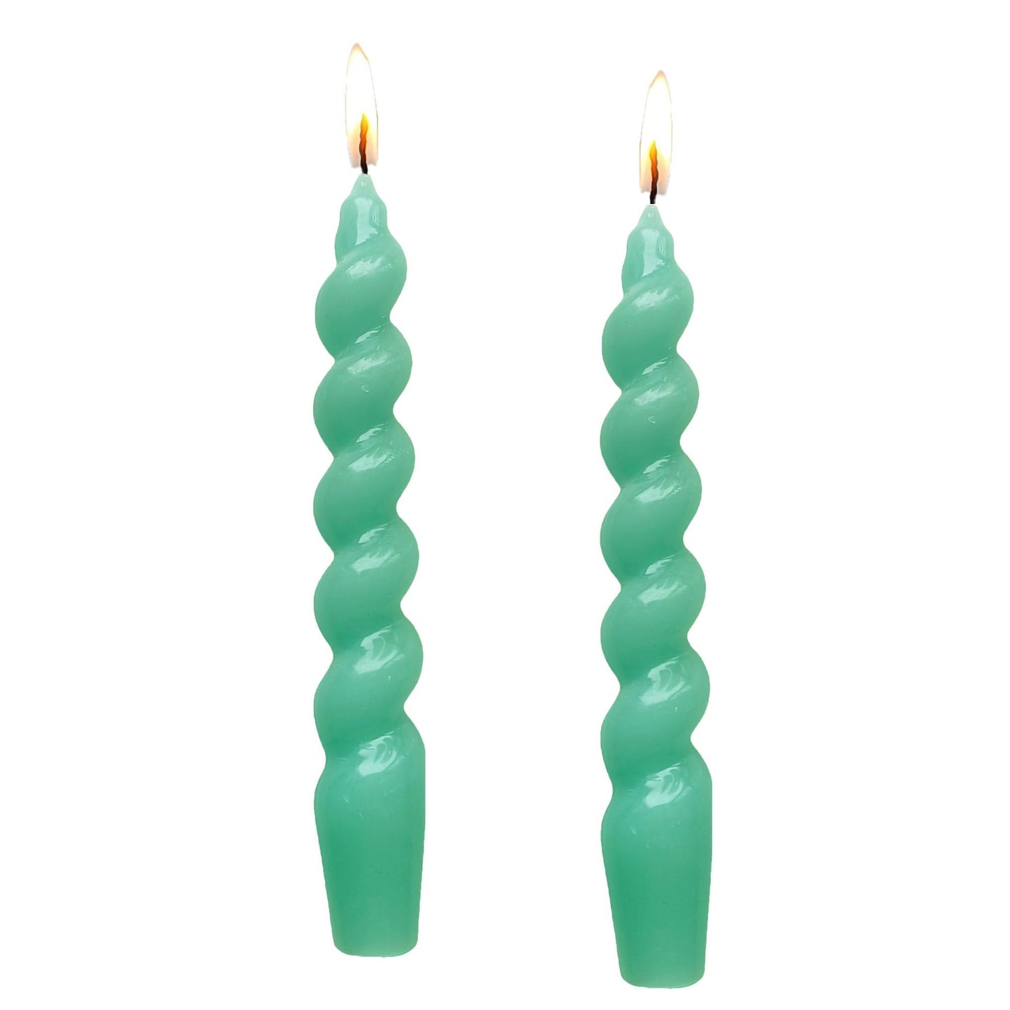 Green Candlesticks Small Tapered Candles - Pack of 2 Short Twisted Candles Cute Candle Sticks Light Green Spiral Taper Candle for Home Decor Wedding Party,Green