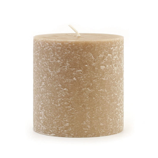 Root Candles Unscented Pillar Candles Beeswax Enhanced Textured Timberline™ Pillar Candle, 3 x 3-Inch, Taupe