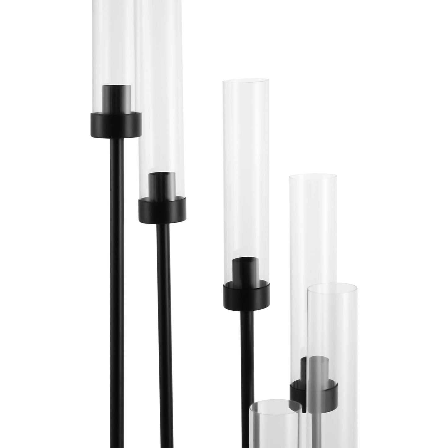2Pcs Floor Candelabra,42" Tall 8 Arm Candle Holder with Acrylic Lampshade,Candlestick Centerpiece for Electronic Wedding Home Party Decoration