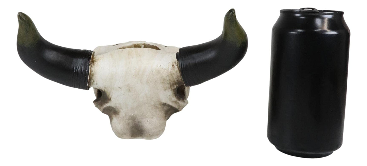 Ebros Western Native American Steer Bull Cow Skull Decorative 3 Tea Light Votive Candle Holders Decorative Desktop Figurine Rustic Bulls Cows Skulls Animal Themed Candleholders
