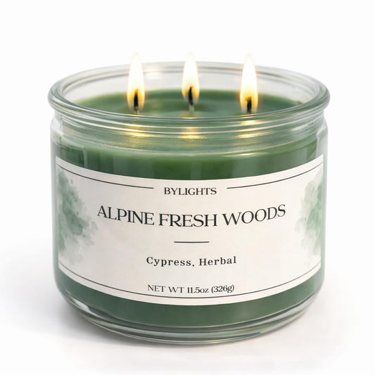 Velvet Apple Ember, Soy Wax Scented Candle, 11.5oz, 3 Wicks (Alpine Fresh Woods)