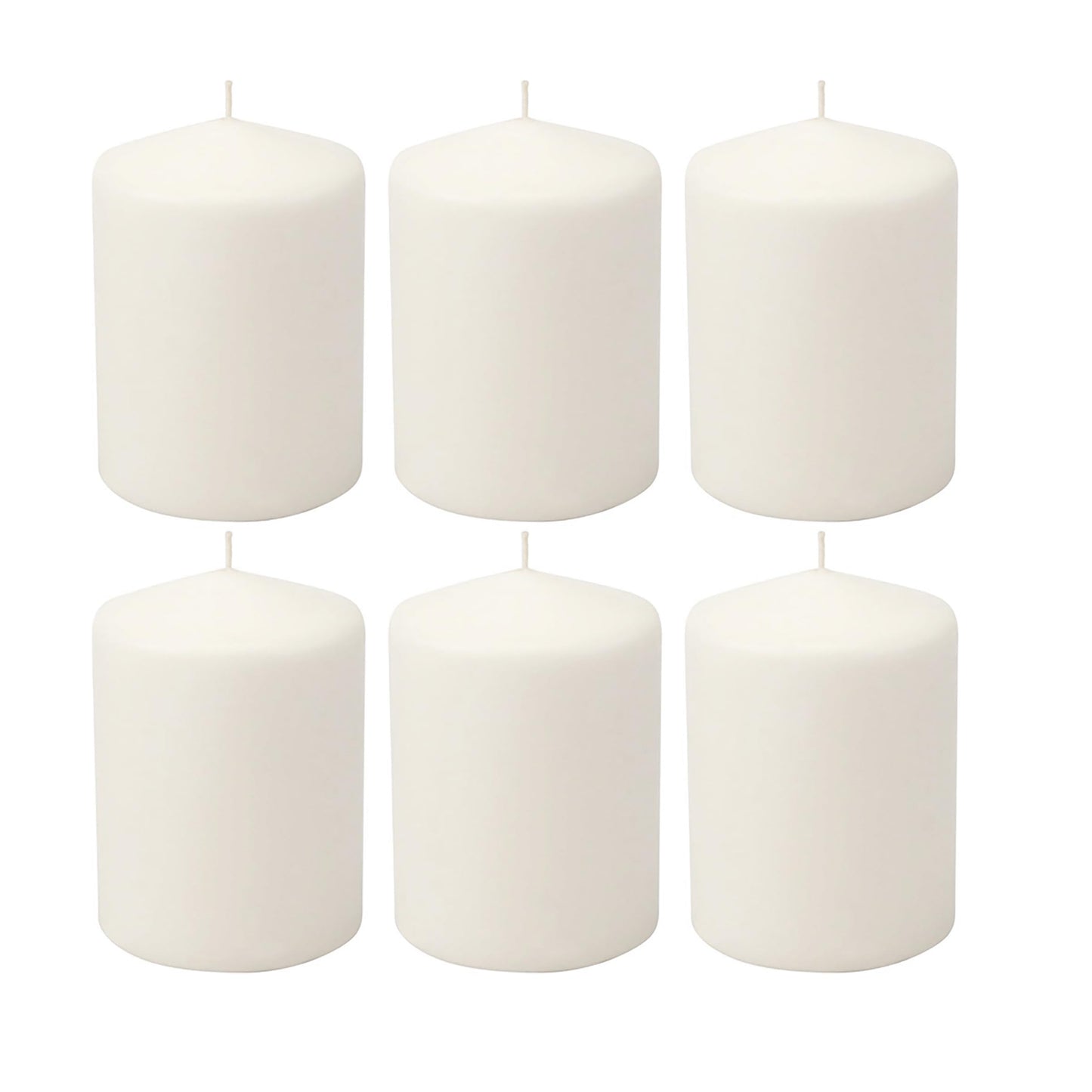 Stonebriar Unscented White Tall Pillar Candles, 35 Hour Burning Candle Pillars, Perfect for Decor, Weddings, Emergencies 3" X 4", 6 count