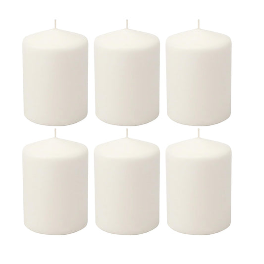 Stonebriar Unscented White Tall Pillar Candles, 35 Hour Burning Candle Pillars, Perfect for Decor, Weddings, Emergencies 3" X 4", 6 count