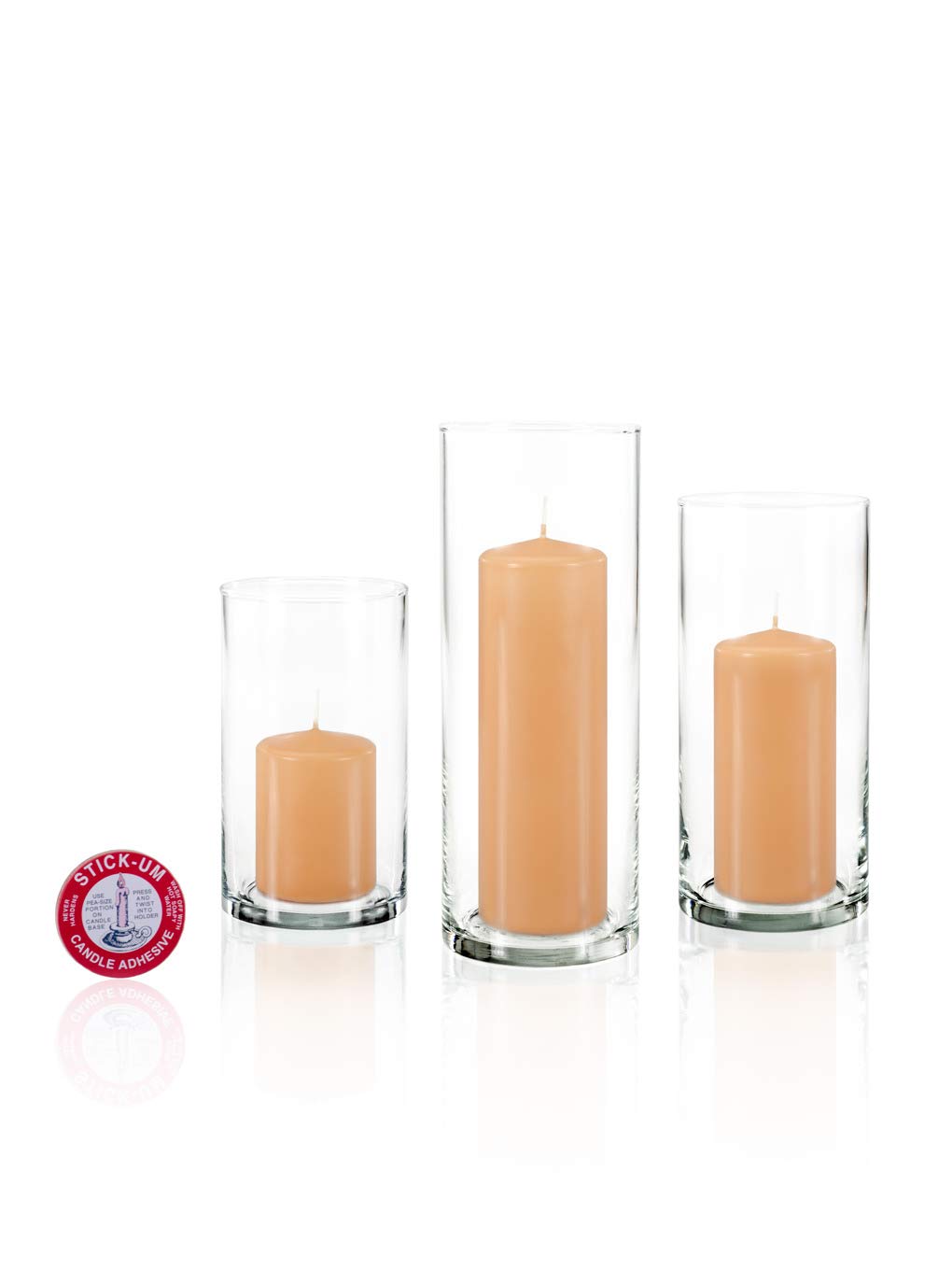 yummi Set of 12 Slim Pillars and Cylinder Vases - Caramel