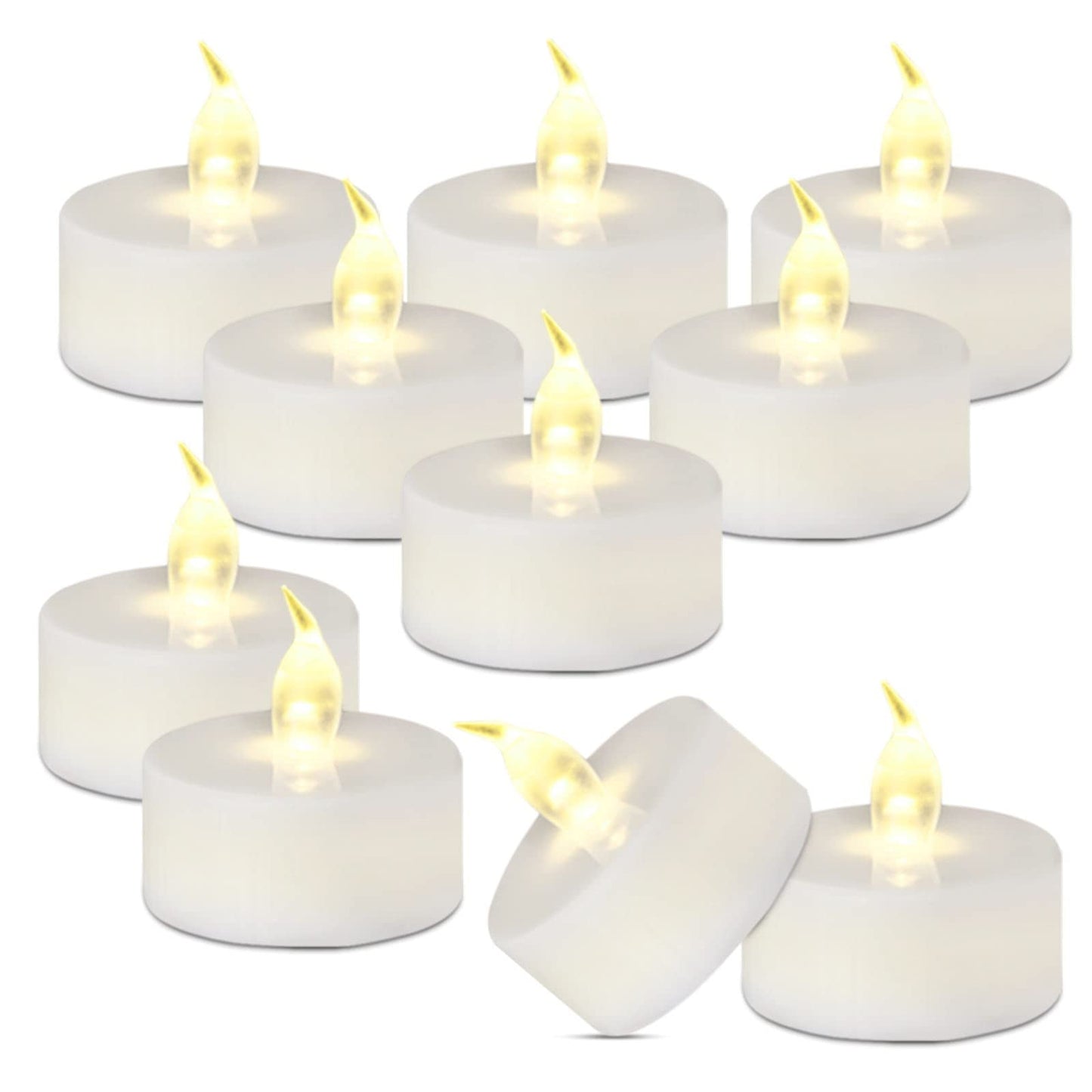 redfruit Flameless Tealight Candles: Battery - Powered Tea Light Candles,Bright Flickering Holiday Gift LED Electric Tealights Candles,for Seasonal & Festival Celebration. (50 Pack Warm White)