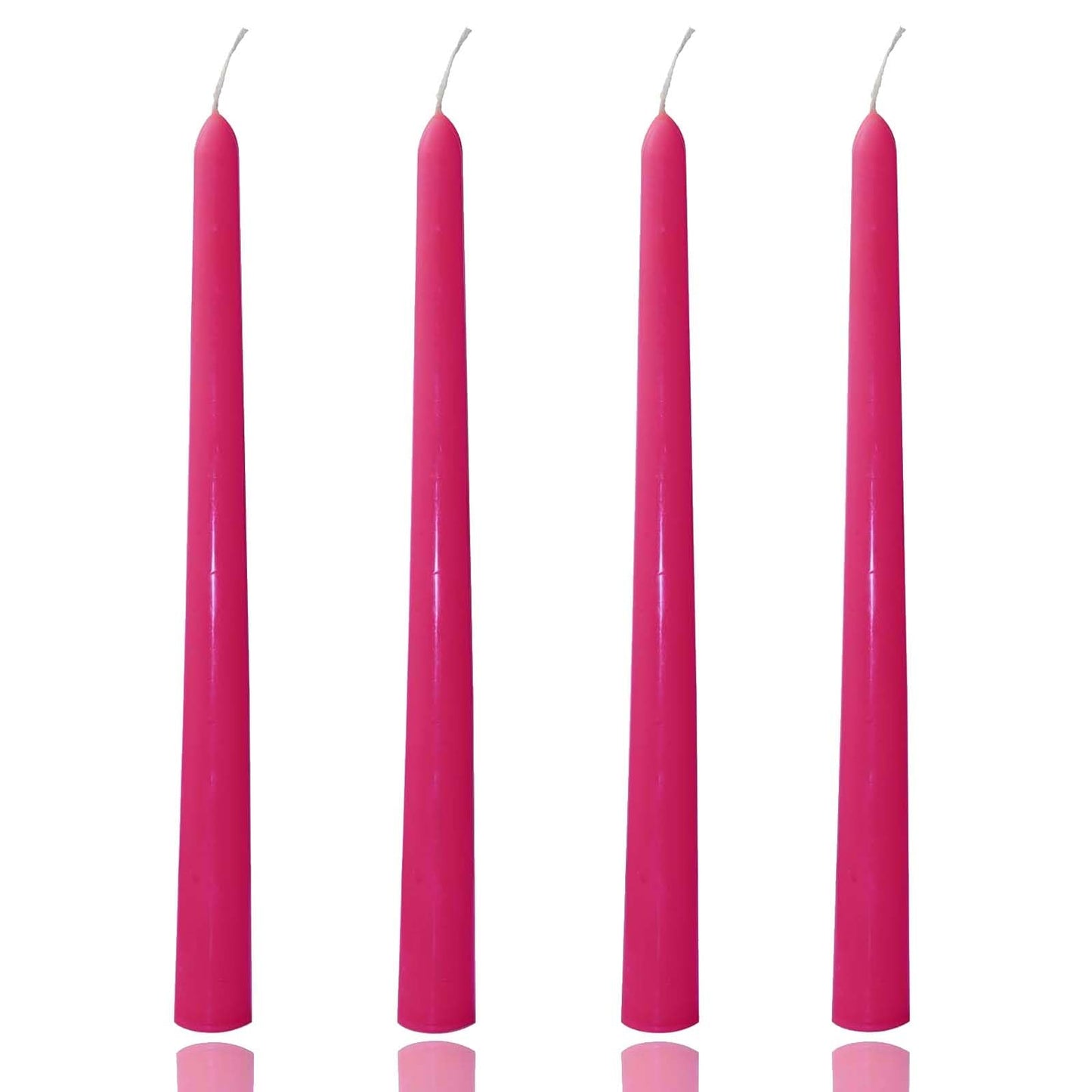 10 inch Gradient Taper Candles,Set of 4 Tapered Candle, Tall Candlesticks,Conical Stick Candles,Smokeless,Home Dinner, Party, Wedding, Halloween, Christmas (Rose red, 10inch)
