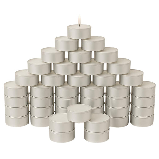 Anchals Collection Tea Light Candles Unscented White Wax Pack of 100 Long Burning Tealights for Diwali Decoration Pooja Home Decor Wedding Spa Meditation Aromatherapy